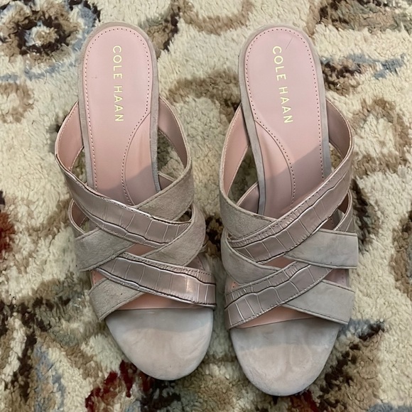 COLE HAAN April Suede Comfort Mule Sandals Size 7.5 - Picture 1 of 10